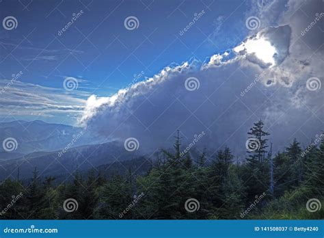 Clouds Roll In Over The Mountains Of The Smokies Stock Image Image