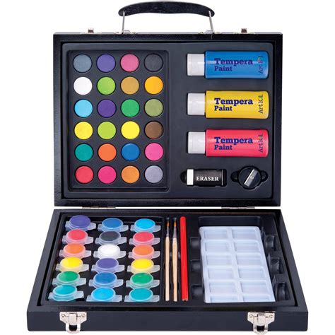 Art 101 52 Piece Deluxe Art And Washable Paint Set In Wood Case