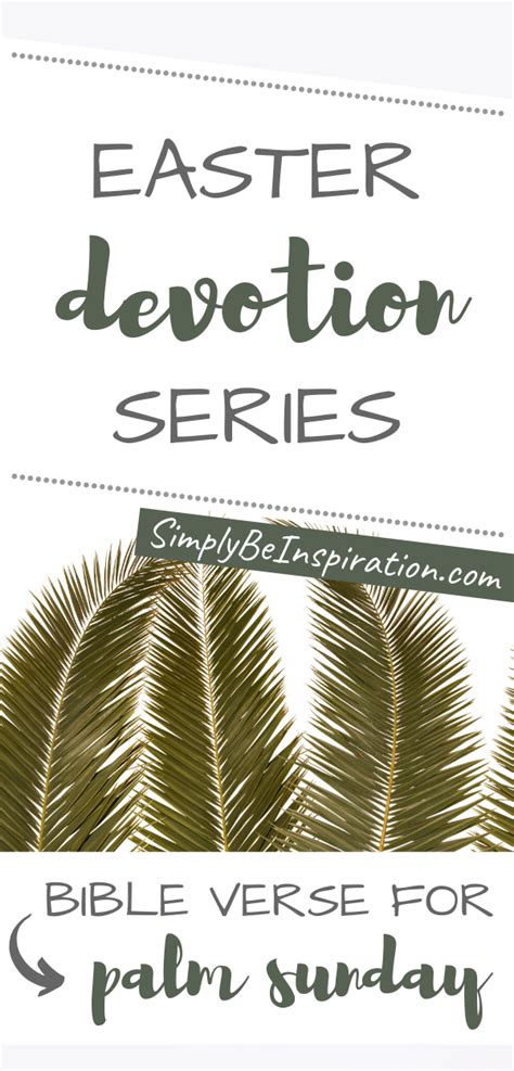 Easter Devotions Simple Palm Sunday Bible Verse Plan Sunday Bible