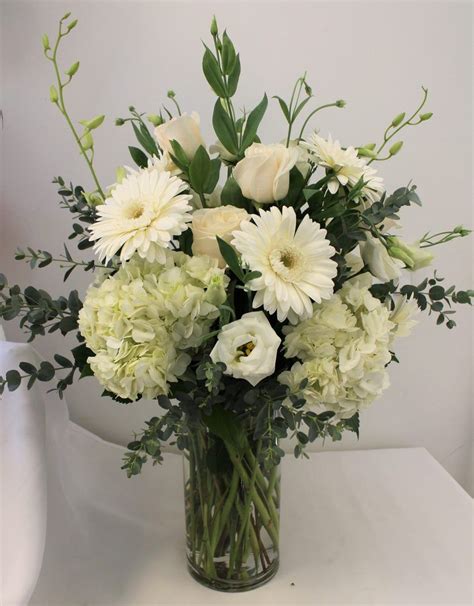 Hours may change under current circumstances All white flower arrangement EDISON, NJ | Flores