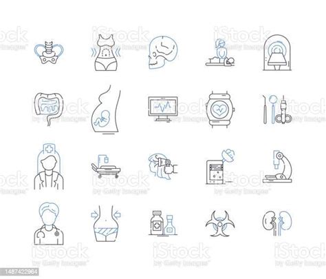 Medical Treatment Line Icons Collection Surgery Chemotherapy Radiation