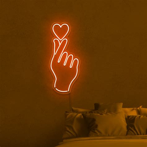 Hand And Heart Neon Sign Sketch And Etch Au