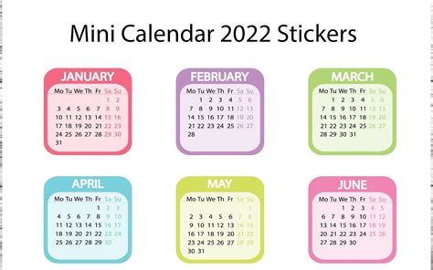 Mini Calendar 2022 Printable Planner Stickerscut Fileserin Etsy Canada