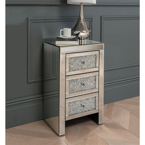 Mirrored Bedside Table Venetian Glass Bedside Homesdirect365