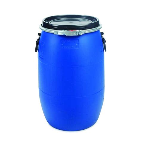 Buy Oipps 60 Litre Plastic Blue Open Top Barrel With Lid And Ring Un