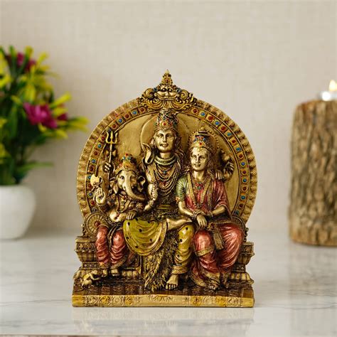Mukundra Art N Craft Resin Shiva Parvati Shiv Parivar Bholenath