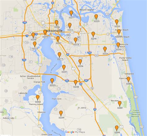 Zip Code Map Jacksonville Florida Jacksonville Zip Codes Printable