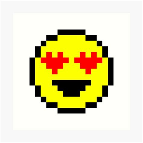 Pixel Herz Augen Emoji Kunstdruck Von Squishygay Redbubble