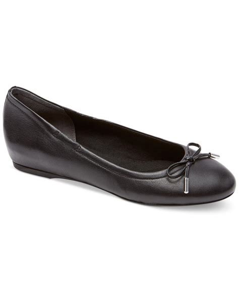 Rockport Total Motion Round Toe Ballet Flats In Black Save 51 Lyst
