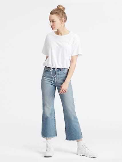Ribcage Crop Flare Jeans Azul Scapegoat From Levis On 21 Buttons