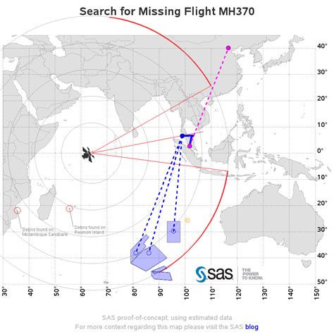 Search For Missing Flight Mh370 Sas Map