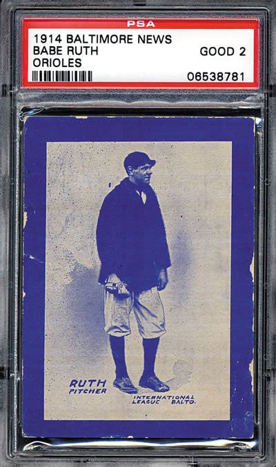 1914 babe ruth minor league card sold for 575 000