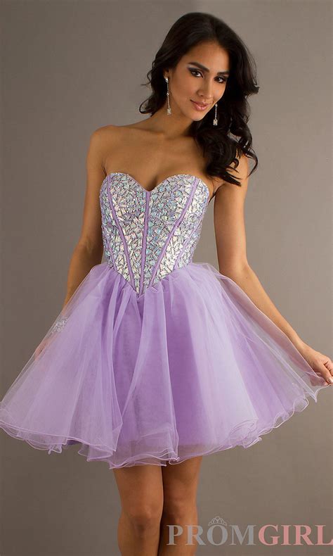 Short Strapless Purple Party Dress Homecoming Dresses Promgirl 158 Quince Dresses Purple