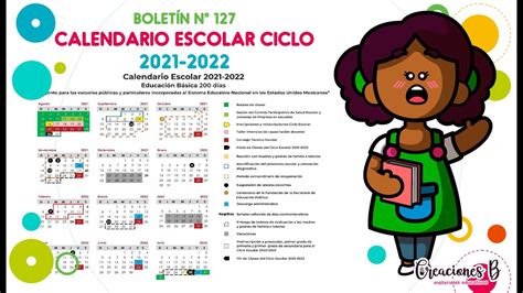 Boletin Sep 127 Calendario Escolar 2021 2022 Creacionesb