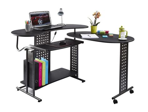 Computer Desk Pc Table Folding Home Office Furniture L Shape Black Fold