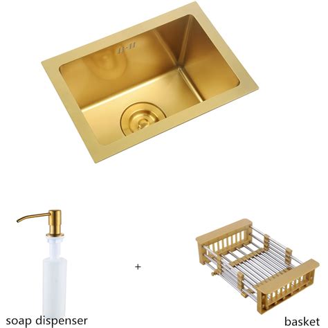 Luxurious Brushed Gold Kitchen Sink Decoratormall