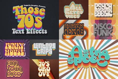 70s Retro Text Effects Retro Text Retro Font Text Effects