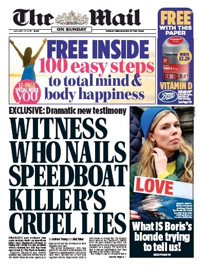 The Mail On Sunday Uk Front Page For 27 January 2019 Paperboy