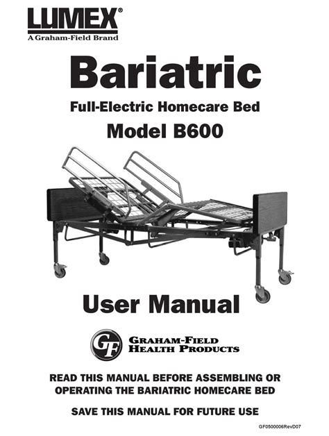 Graham Field Health Products Lumex Bariatric B600 User Manual Pdf