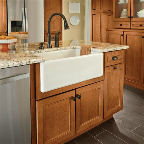 Both types of sink have for most people, farmhouse and apron front sinks are basically the same thing. Apron-Front Sink Base - KraftMaid
