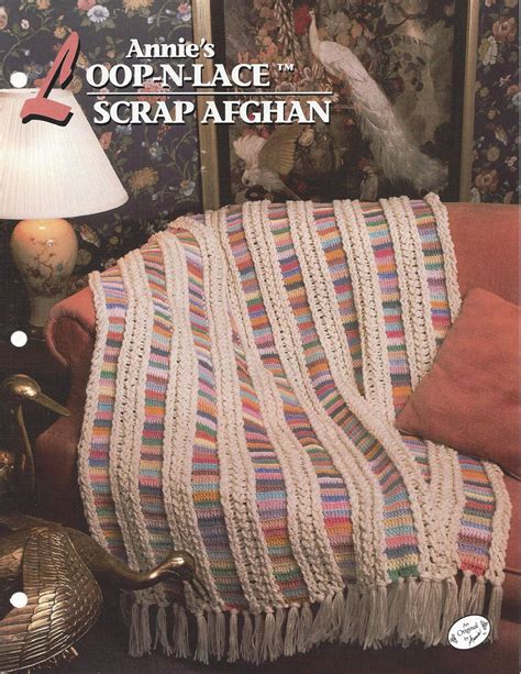 Annies Loop N Lace Scrap Afghan Crochet Pattern Etsy Scrap Afghan