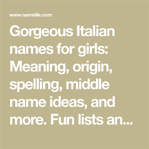 47 Rare Italian Names For Girls You Havent Heard I Nameille Italian Girl Names Girl Names Names