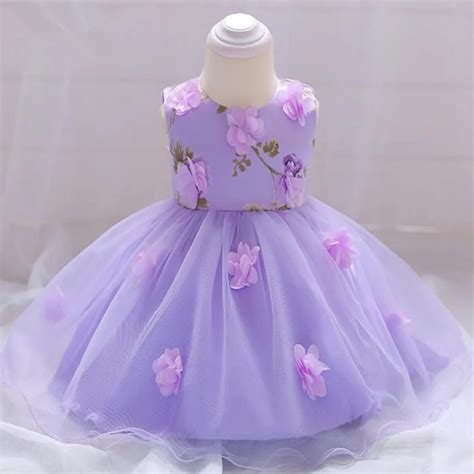 Newborn Purple Dress 3 18 Months Party Baby Dress Cotton Sleeveless