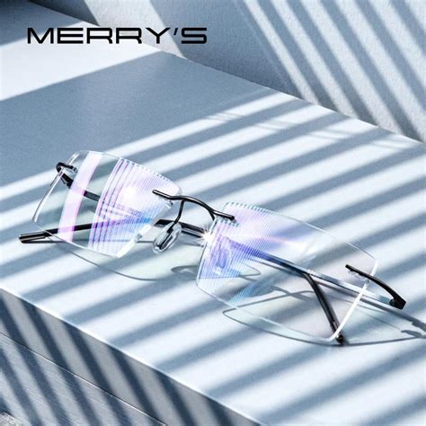 Merrys Design Men Titanium Alloy Rimless Glasses Frame Male Square Ult
