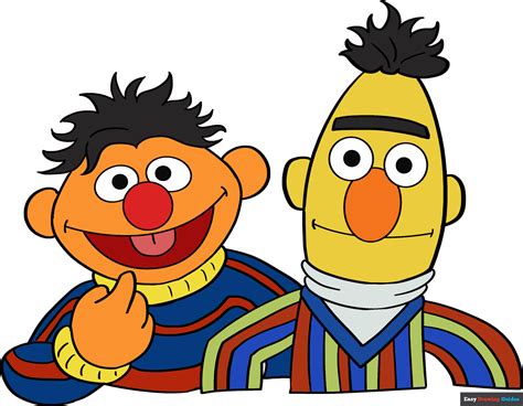 How To Draw Bert And Ernie From Sesame Street Easy Drawing Guides