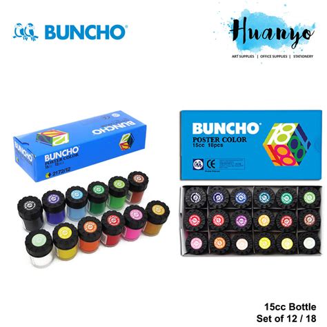 Buncho Poster Colour Set Of 12 18 Color Set 15cc Bottle