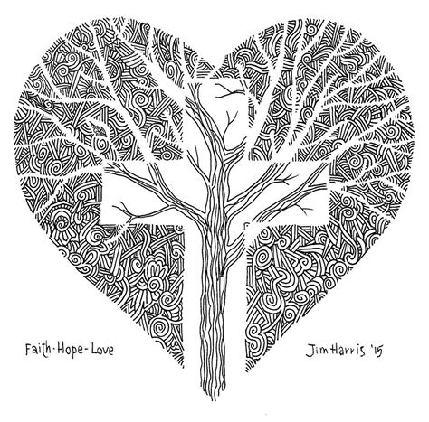 Faith Hope Love Drawing By Jim Harris