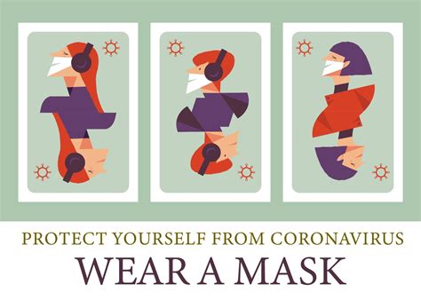 Please Put On Your Mask Vector Poster Encouraging People To Wear Masks