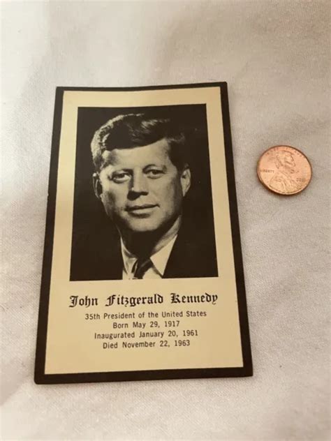 President John F Kennedy Funeral Memorial Death Prayer Card Jfk Photo 1963 540 Picclick