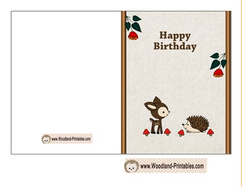 These printable birthday cards will save you time, money, while not compromising on style. Free Printable Woodland Birthday Cards