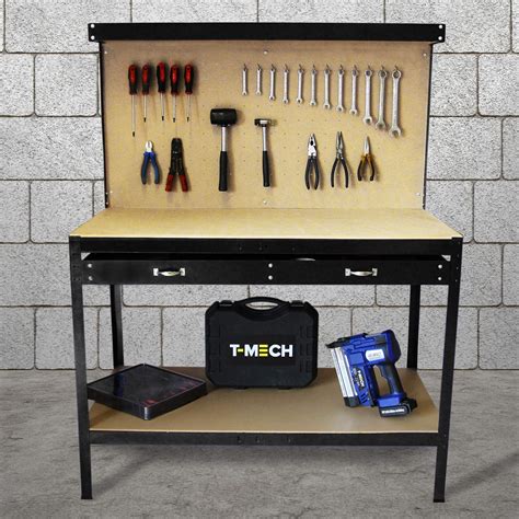 Buy Garage Workbench With Pegboard Drawer Heavy Duty Bench Steel Tool