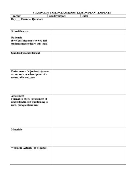 20 Lesson Plan Template With Standards In 2020 Printable Throughout Madeline Hunter Lesson
