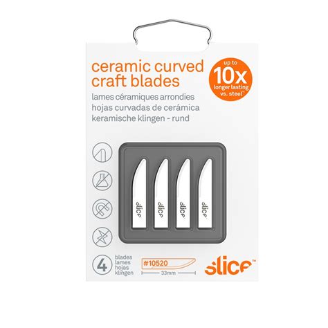 Ceramic Craft Knife Blades Curved Edge Rounded Tip Slice Κεραμικά