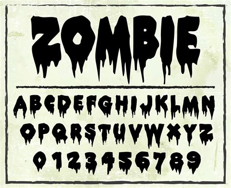 Alphabet And Numbers Fonts Alphabet Zombie Font Scary Font Horror My