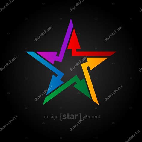 Colorful Star Logo With Arrows Stock Vector By ©thebackground 63406611