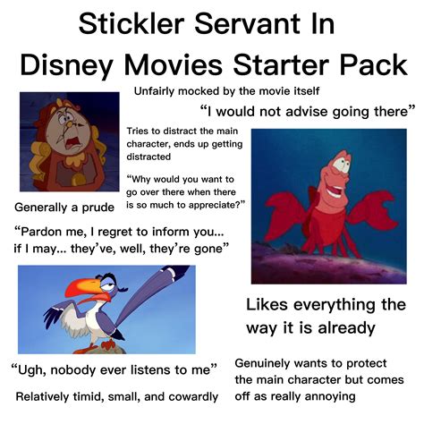 Sticker Servant In Disney Movies Starter Pack Rstarterpacks Starter Packs Know Your Meme