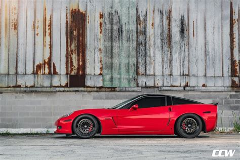 Red Corvette Z06 Ccw Classic Forged Wheels