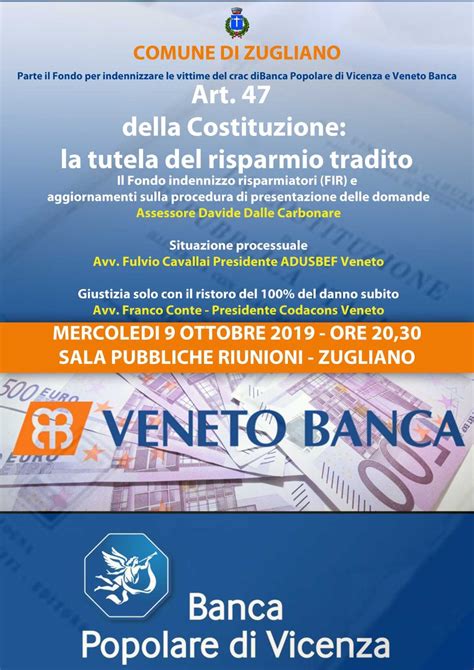 About banca popolare di vicenza: Banca Popolare di Vicenza, a Zugliano si fa il punto su ...