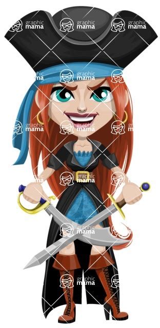 woman pirate cartoon vector character aka brianna the fearless 112 illustrations sword 2