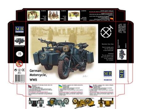 Master Box German Motorcycle And Sidecar Wwii