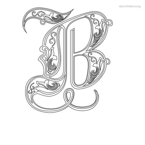 Letter B Printable Alphabet Stencil Templates Stencil Letters Org