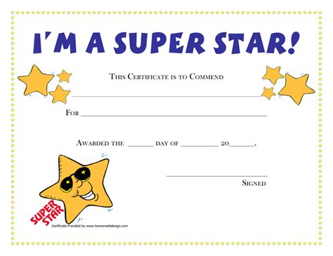 Im A Super Star Award Certificate Template Download Printable Pdf