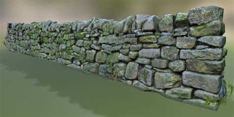 Photorealistic Stone Wall 3d Model