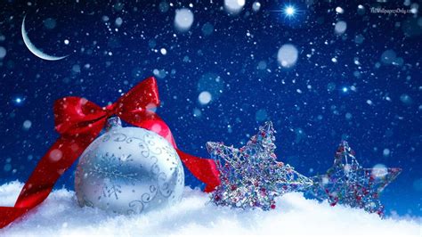Download Silver Christmas Ball Winter Wonderland Desktop Wallpaper