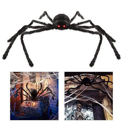 30 Black Large Spider Plush Toy Realistic Hairy Spider Halloween Party