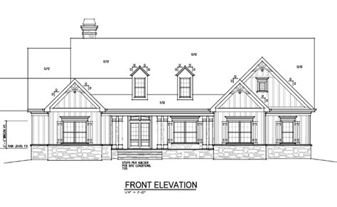 Serenbe Farmhouse Front Elevation Craftsman Style No Upstairs Just